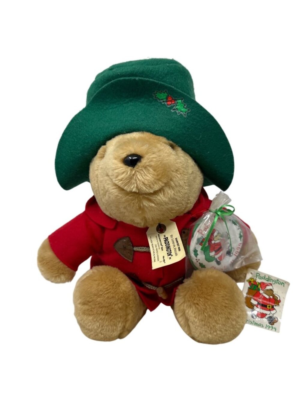 Paddington Bear Christmas 1994 Plush With Ornament & Tags